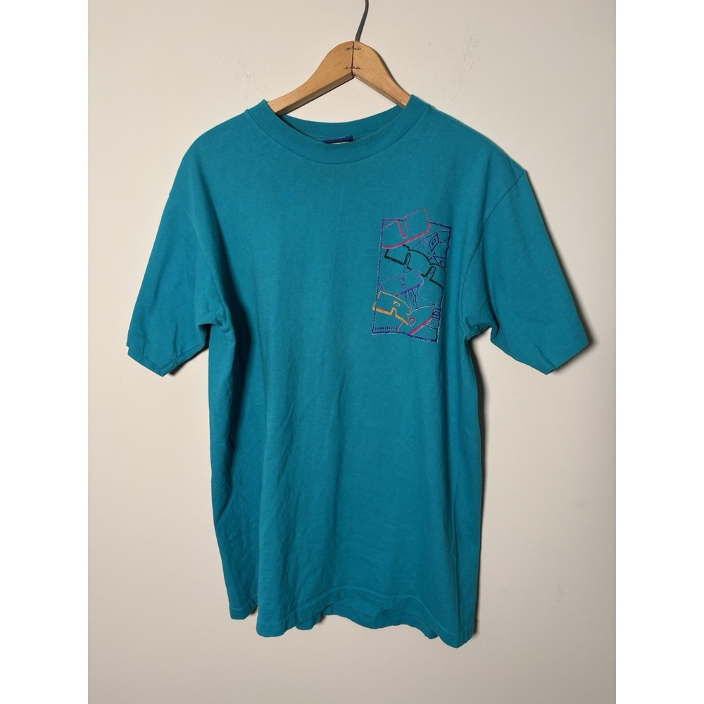 VTG 90s UMBRO Double Sided Short Sleeve Shirt Teal Size Large USA Soccer